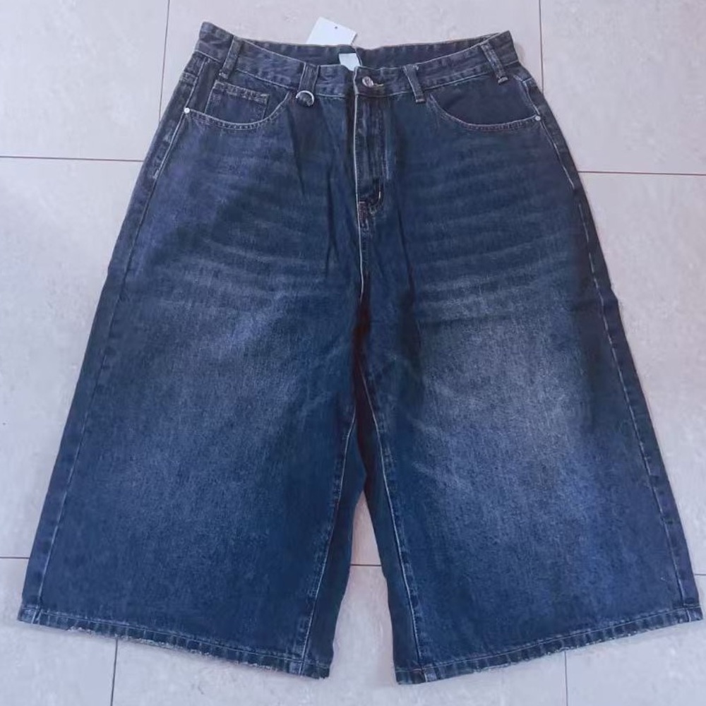 Y2K men’s BLUE WIDE LEG BAGGY JORTS 32 WAIST - Picture 4 of 8